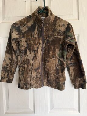 Columbia Youth Camo Full-Zip Fleece Jacket with Zipper Pockets Size Small